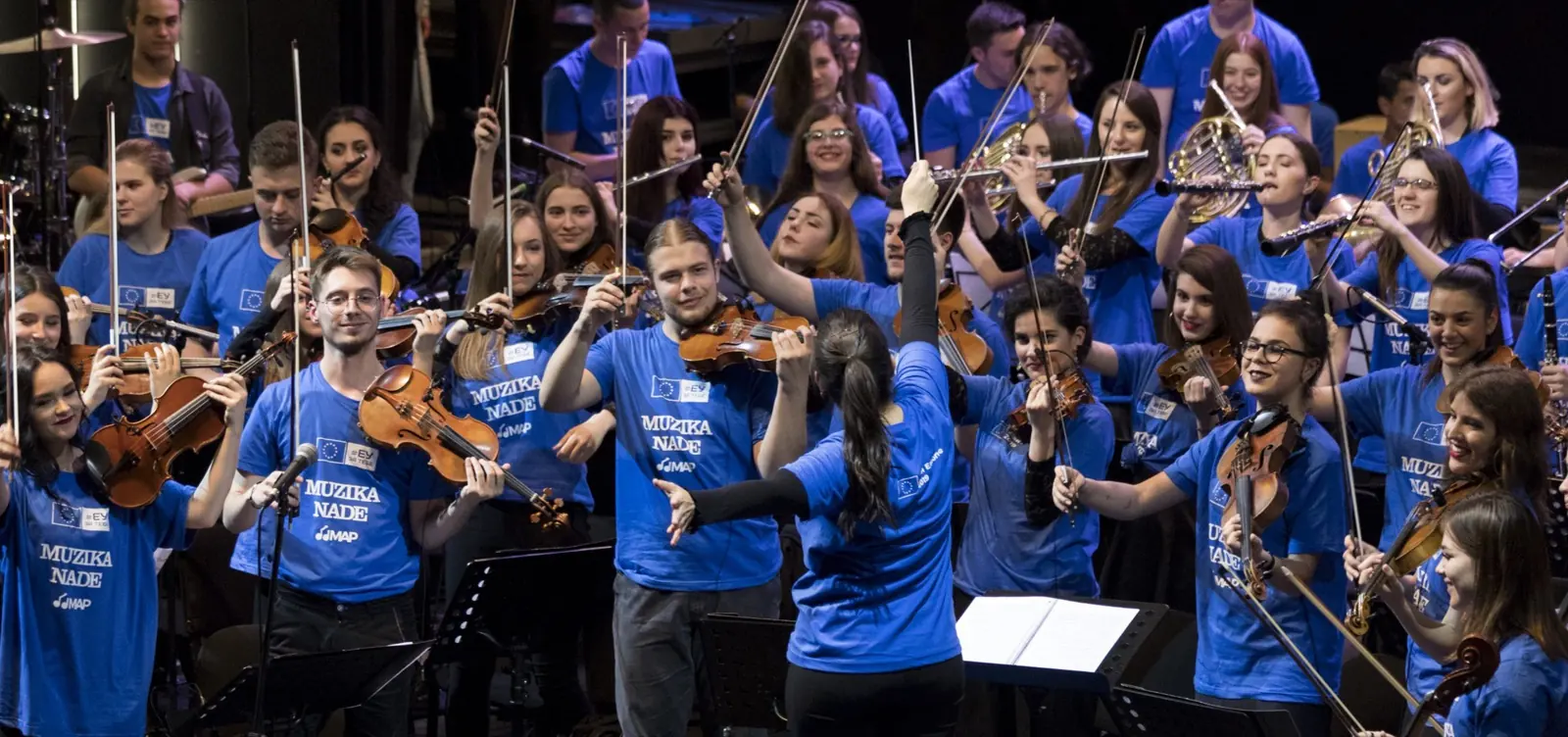 The Music of Hope orchestra on stage