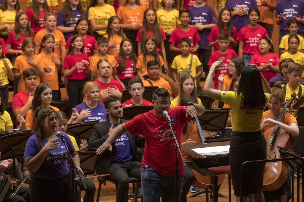 A soloist of the Music of Hope orchestra